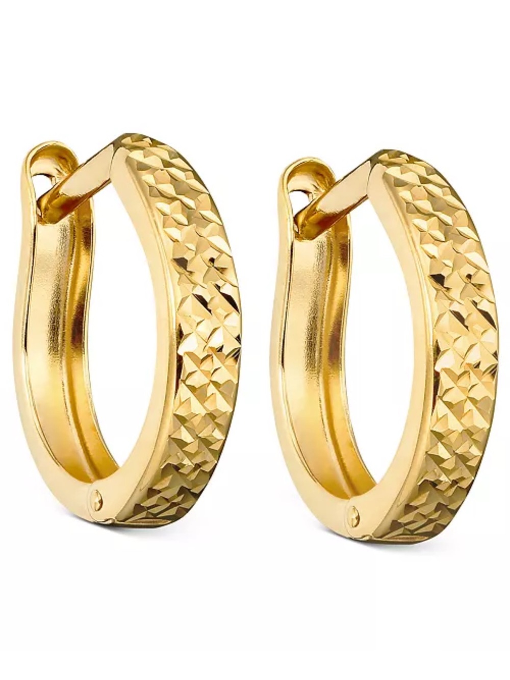 10k Gold Textured Huggie Hoop Earrings - Women Jewelry